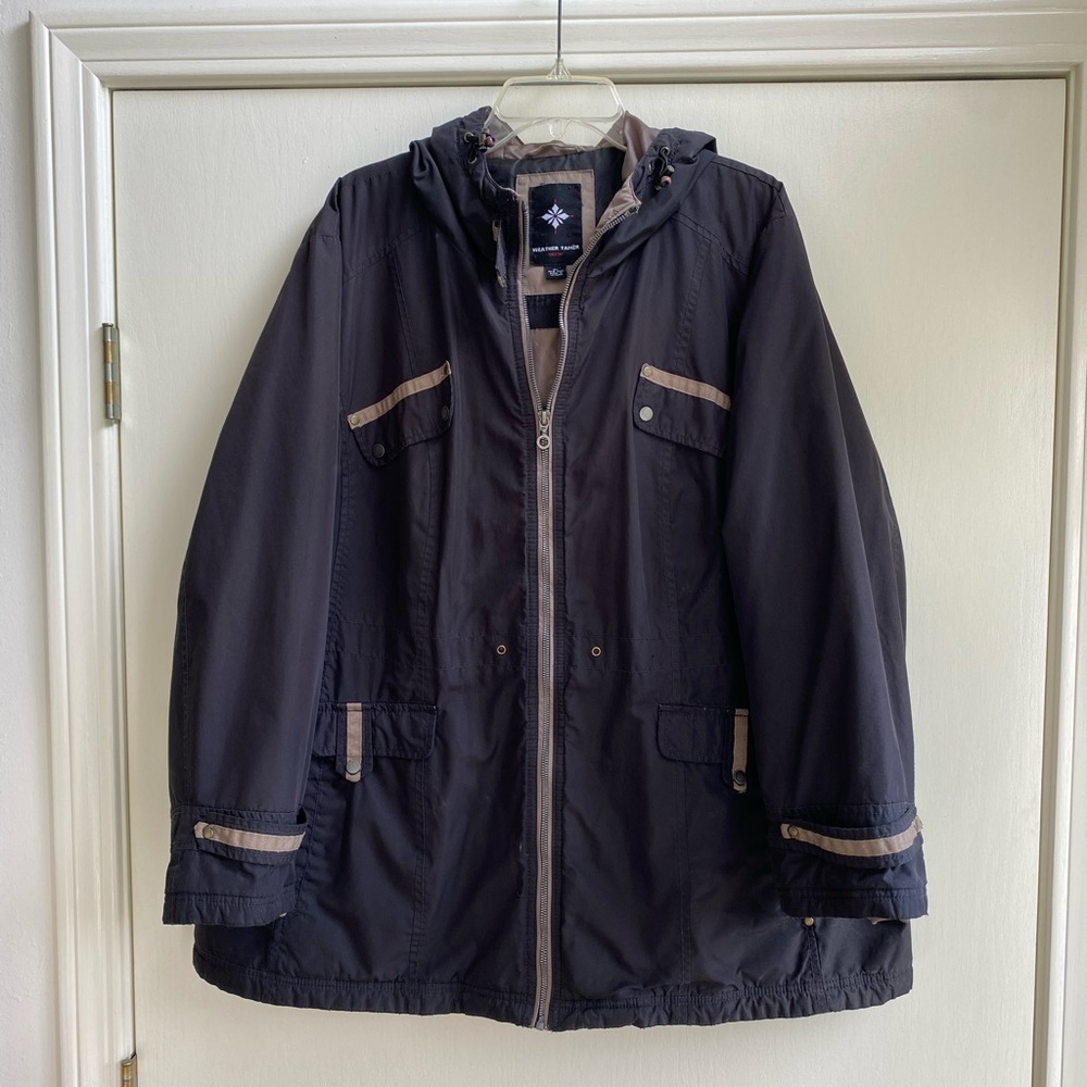 Vintage WEATHER TAMER Hooded Zip Up Blue Jacket 3X